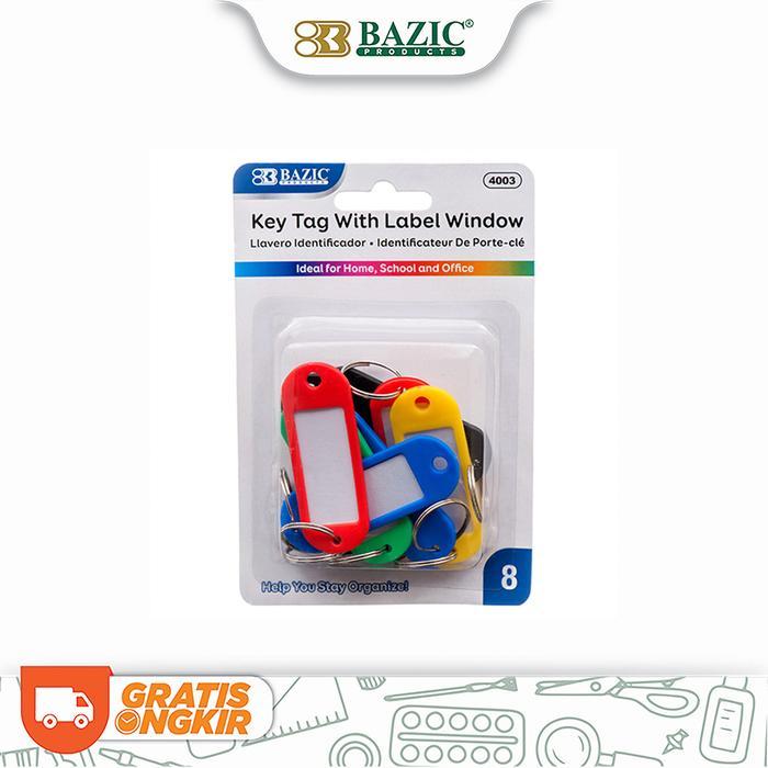 Bazic Key Tag with Label Window (8/Pack) - Gantungan Kunci