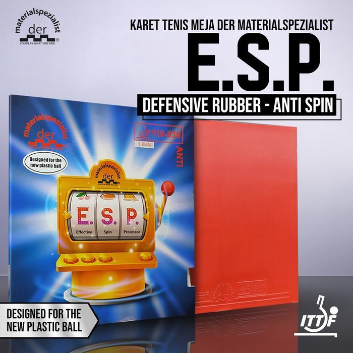 Karet Bat Tenis Meja Pingpong Der Materialspezialist E.S.P ESP Anti Spin Original
