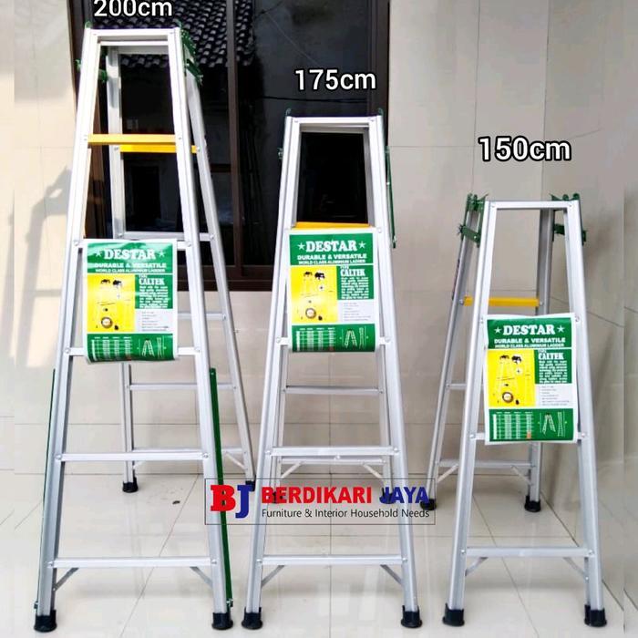 Tangga Lipat Aluminium 2 Meter / Tangga 2 Fungsi Kuat Kokoh