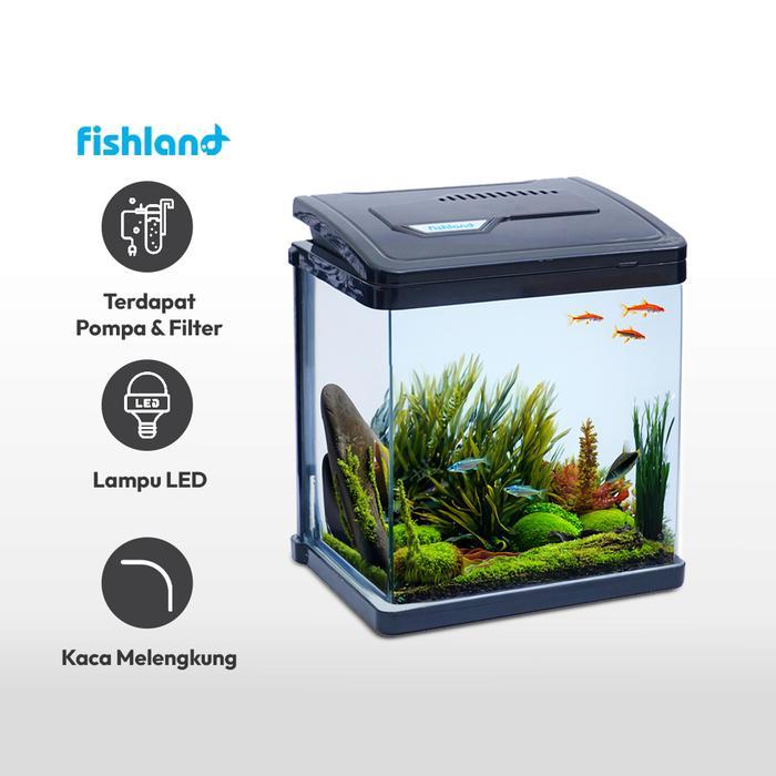 AZKO Fishland 4 ltr Aquarium Mscw Py-200 - Hitam Tank Aquarium Aquascape Akuarium Wadah Tempat Ikan