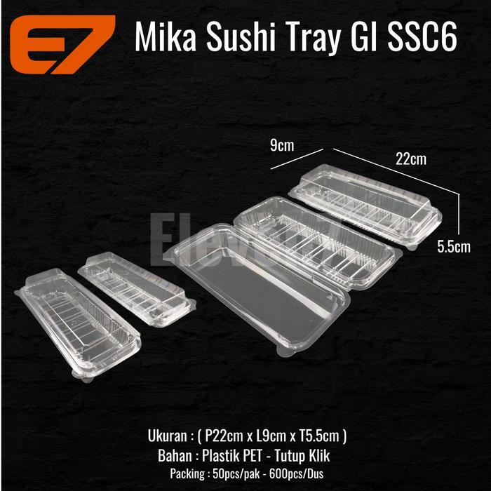Mika Sushi Tray GI SSC6 , Bento Lunch Box (isi 50pcs) Promo Premium