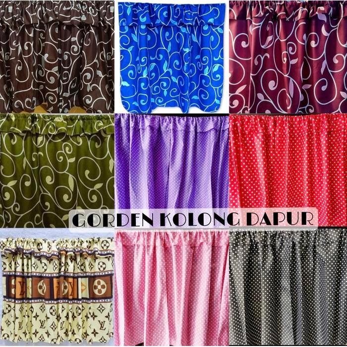 Gorden Kolong Dapur / Hordeng Kolong Wastafel Minimalis Modern Kain Katun Curtain