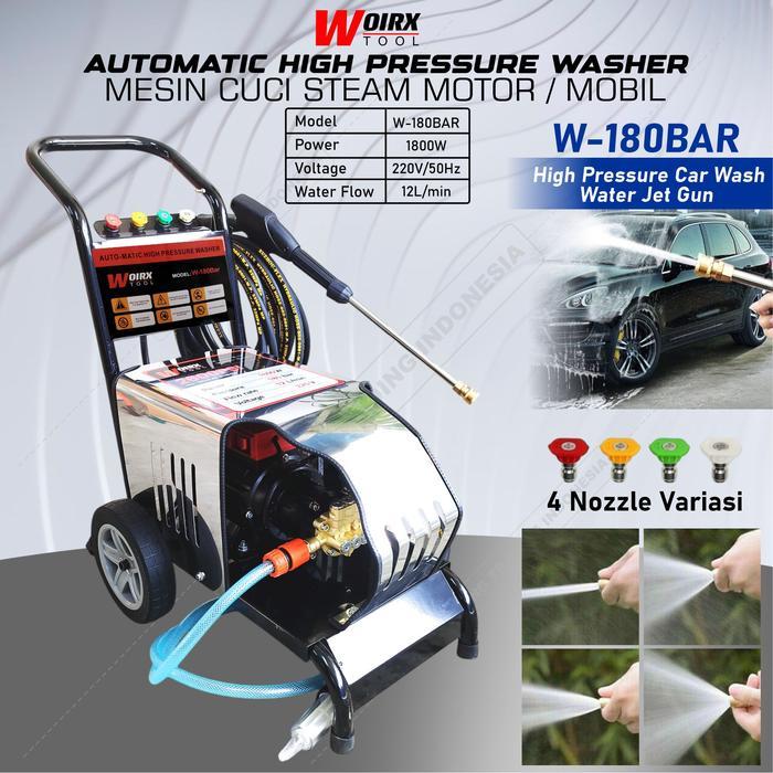 WOIRX JET CLEANER 180 BAR HIGH PRESSURE MESIN SEMPROT CUCI MOTOR MOBIL