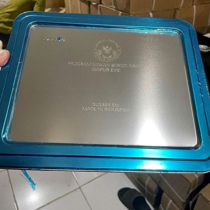 Ompreng Food tray Stainless SUS 304 Makan Bergizi Gratis MBG 5 Sekat