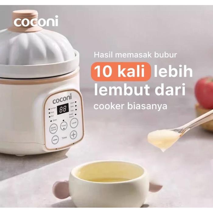Coconi Umi Slow Cooker 1L Slow Cooker Alat Masak Makanan Bayi Digital Alat Masak MPASI Makanan Bayi