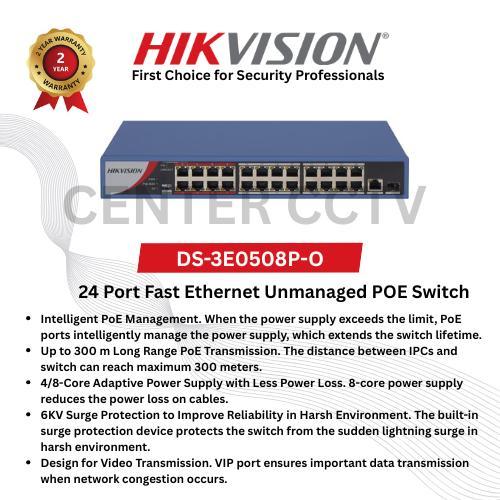 Hikvision DS-3E0326P-E/M POE Switch Hub 24+2