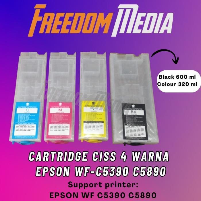 CISS Cartridge 4 warna CISS only EPSON WF- C5390 WF C5390 WF- C5890 WF C5890 CMYK