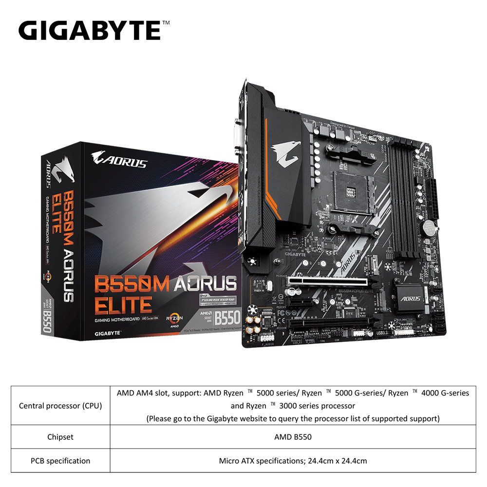 Gigabyte B550M Aorus Elite Motherboard+Amd Ryzen 5 5600 R5