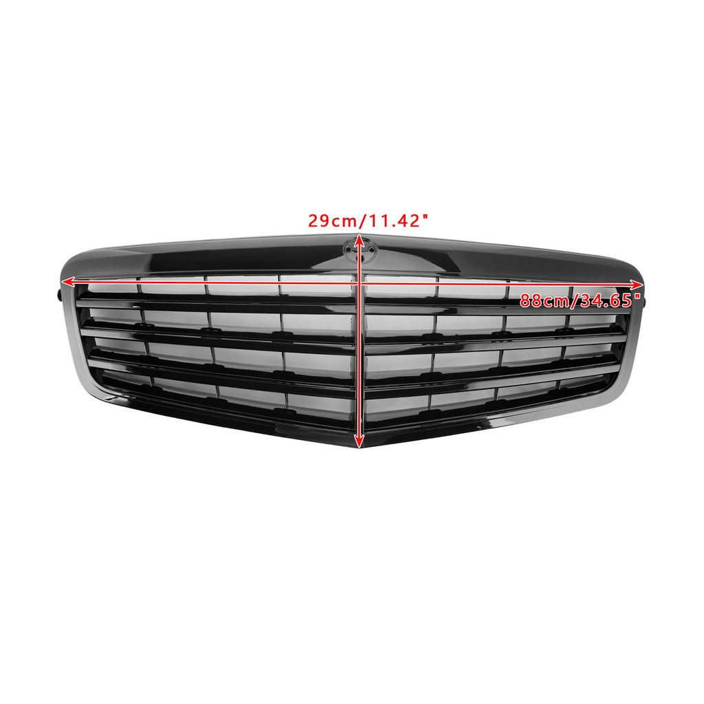 Black Front Grille Grill Fit For Mercedes-Benz E Class W212 E350 E550 2010 2011 2012 2013
