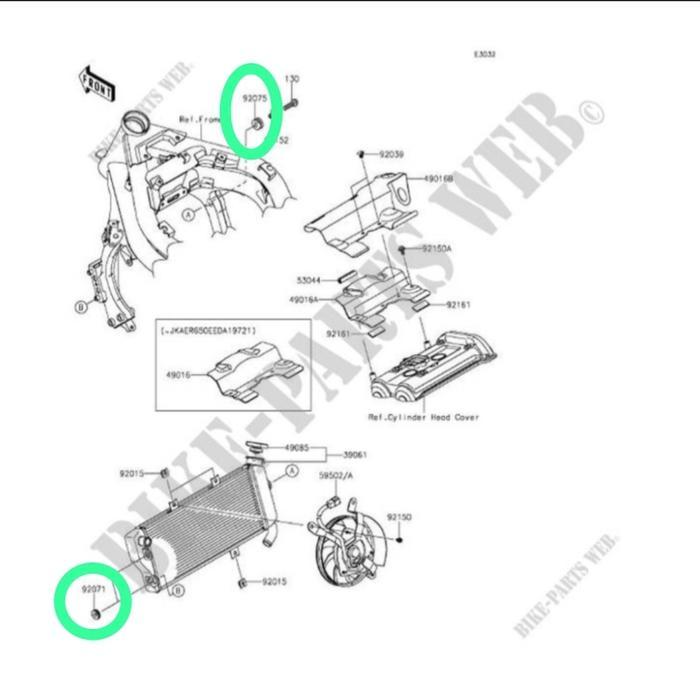 Karet Damper Set Radiator Kawasaki Er6 Er6N Original Promo