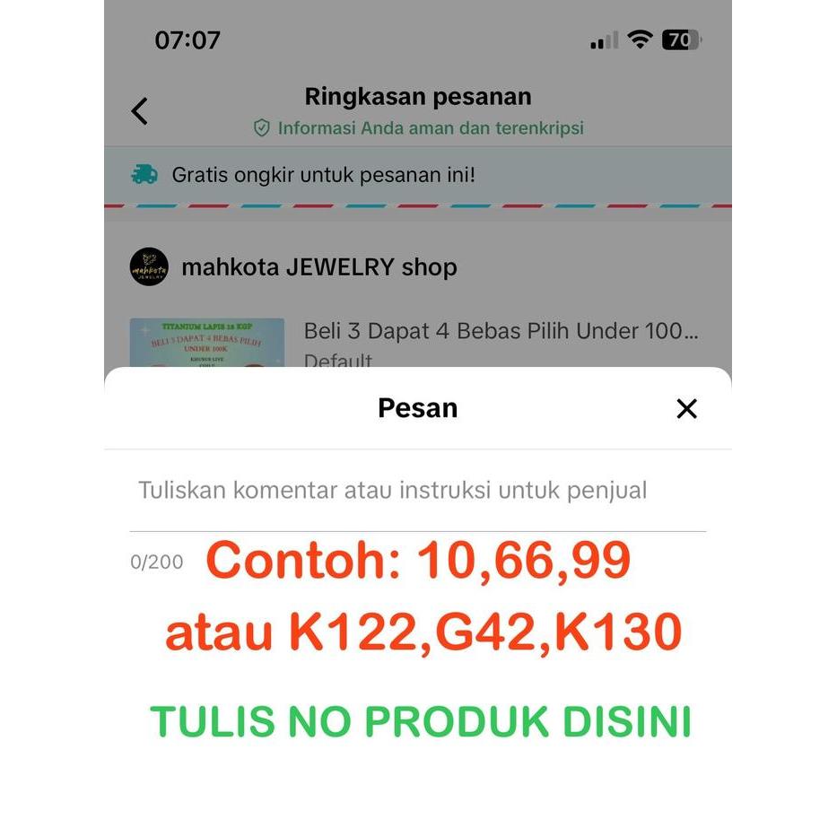 Bebas Pilih 3 PCS Dapat 4 Titanium Wanita Semua Produk, KHUSUS LIVE(Kalung,Gelang Tangan,Gelang