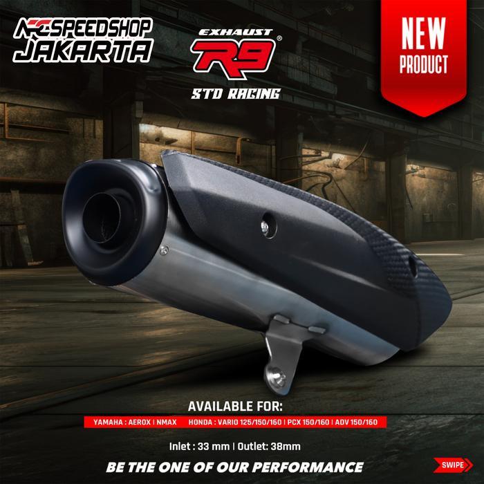 Knalpot R9 STD Standar Racing Aerox Old New N Old New N Turbo Lexi