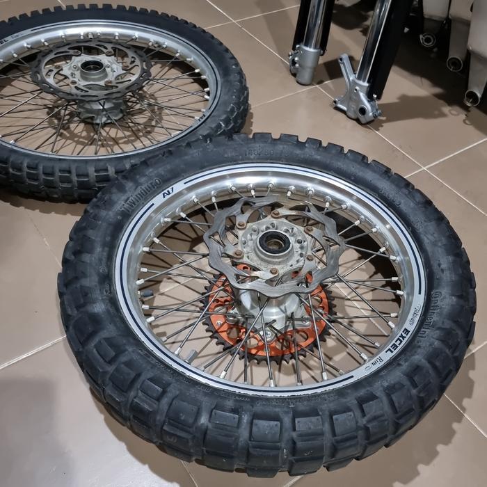 Roda velg trail SE teromol + disk KTM 250 EXCF ukuran velg 21 - 18