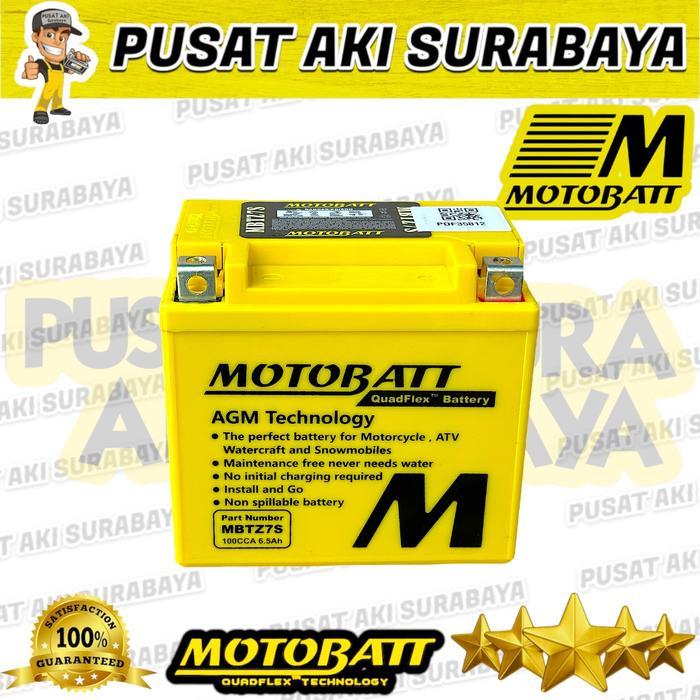 Agm Technology Motobatt Mbtz7S Accu Gel Motor Fino Grande Beat Deluxe