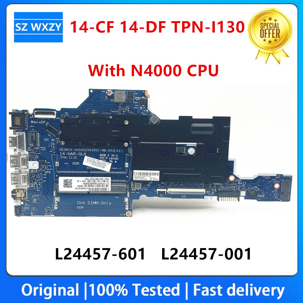 For Hp 14-Cf 14-Df 14-Nar-Glk Tpn-I130 Laptop Motherboard With N4000 Cpu L24457-601 L24457-001