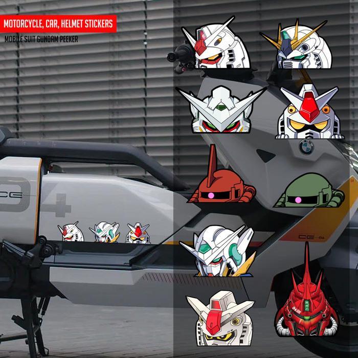 Disc Sticker Anime Gundam Peeker Helm Motor Mobil vespa nmax pcx