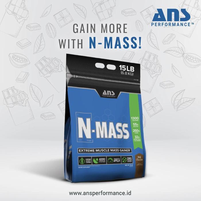 Promo Ans N Mass 15Lb Mass Gainer N-Mass Nmass Whey Protein Gainer Best Seller