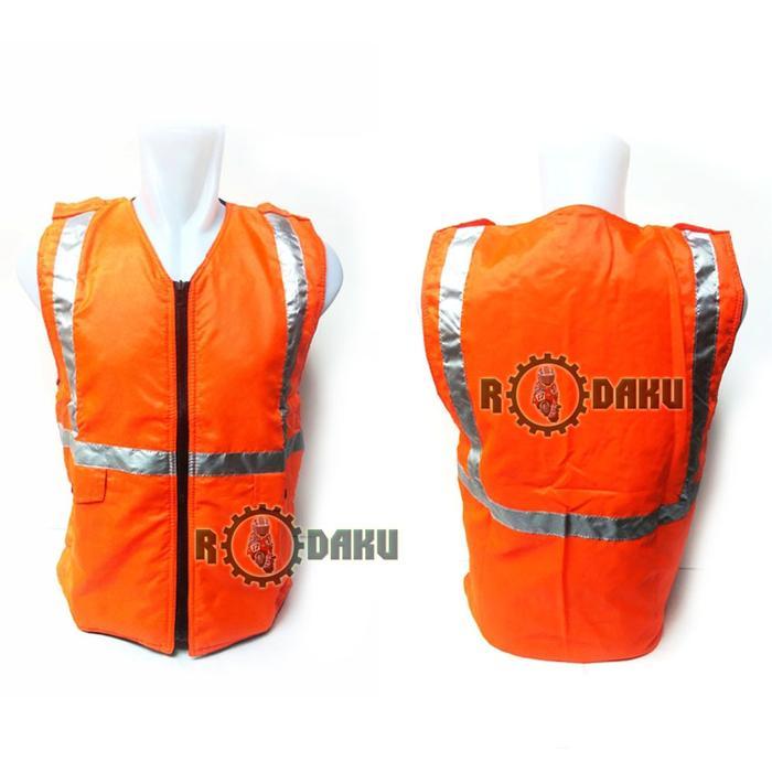 TERMURAH Rompi Safety Touring Turing Lapangan Proyek list Scotlite Motor warna ORANGE READY STOCK