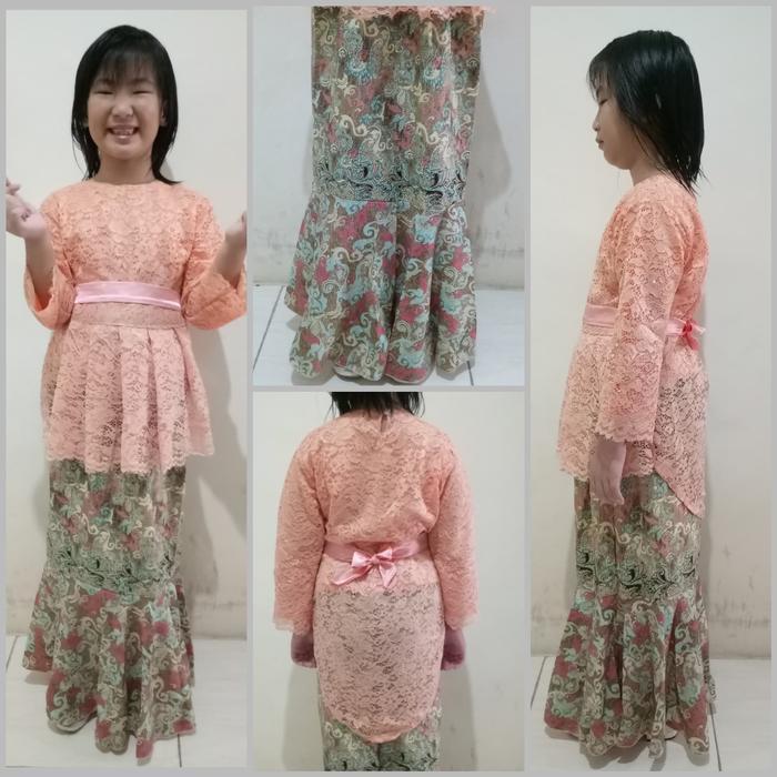 ASLI stelan kebaya anak brukat alice kombi rok duyung batik READY STOCK