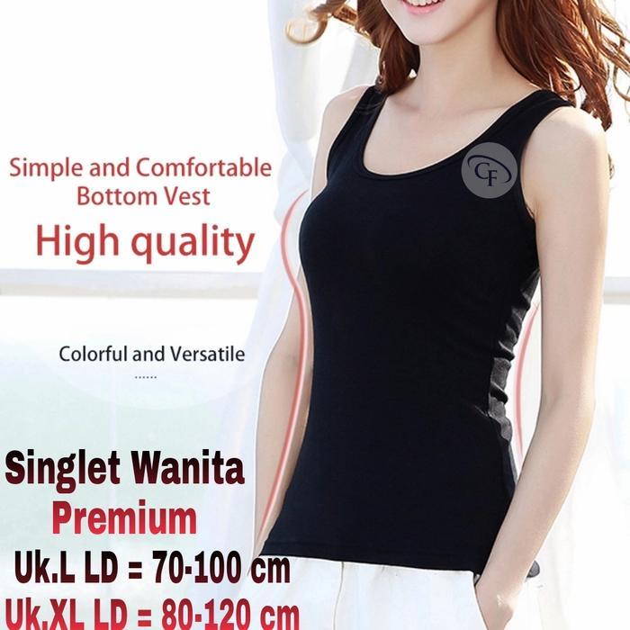 Singlet Wanita Premium / Tank Top Tali Lebar Wanita