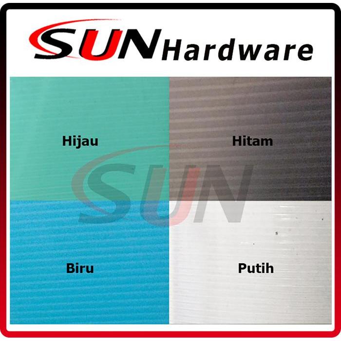 Fiber Pagar Plastik model Garis Biru Putih Hitam Hijau per meter