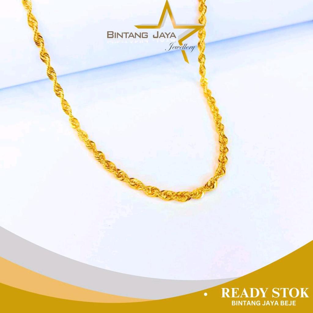 Kalung Emas Asli - Kadar 16K - Panjang 70cm - Berat 9.99gr - Rantai Tambang Kait S - Kuat & Elegan -