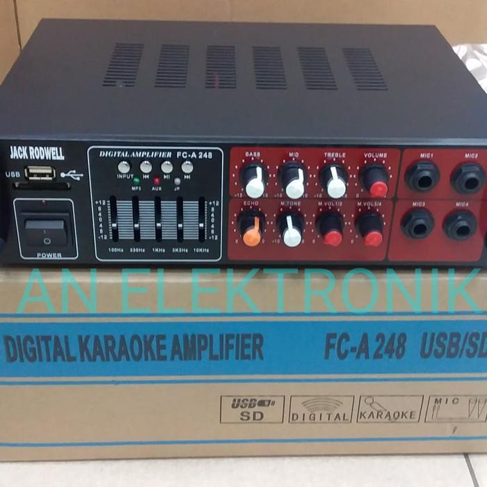 Amplifier Karaoke Jackrodwell Fc-A248 Usb Bluetooth Fm Radio Plus Equa