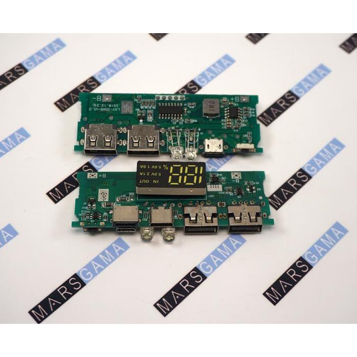 Modul Power Bank dengan LCD DIY 2 Slot USB 1A 2.1 KIT