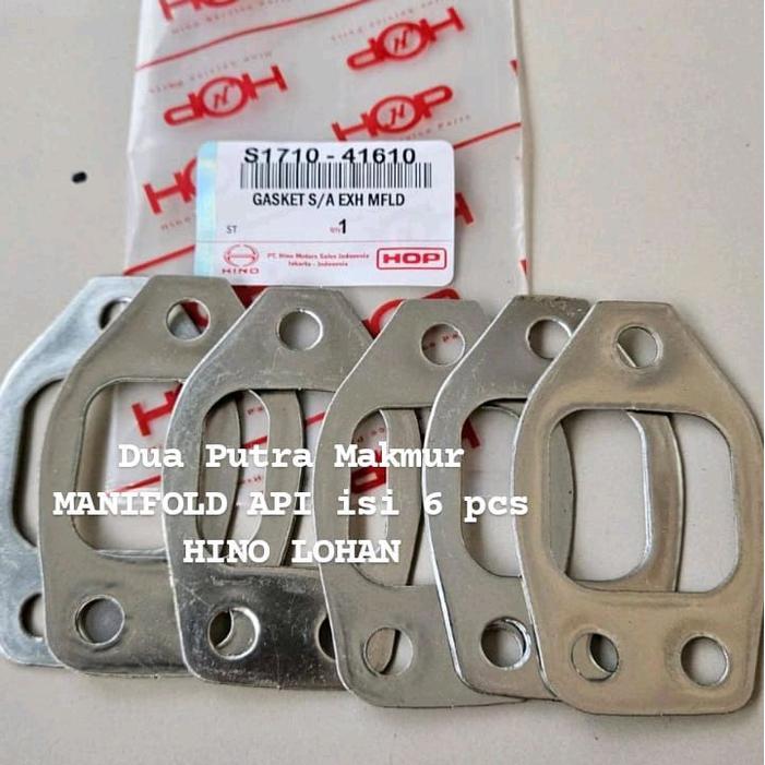 PACKING EXHAUST isi 6 PACKING MANIFOLD API HINO LOHAN JO8E FM260TI GASKET API isi 6pc BEST