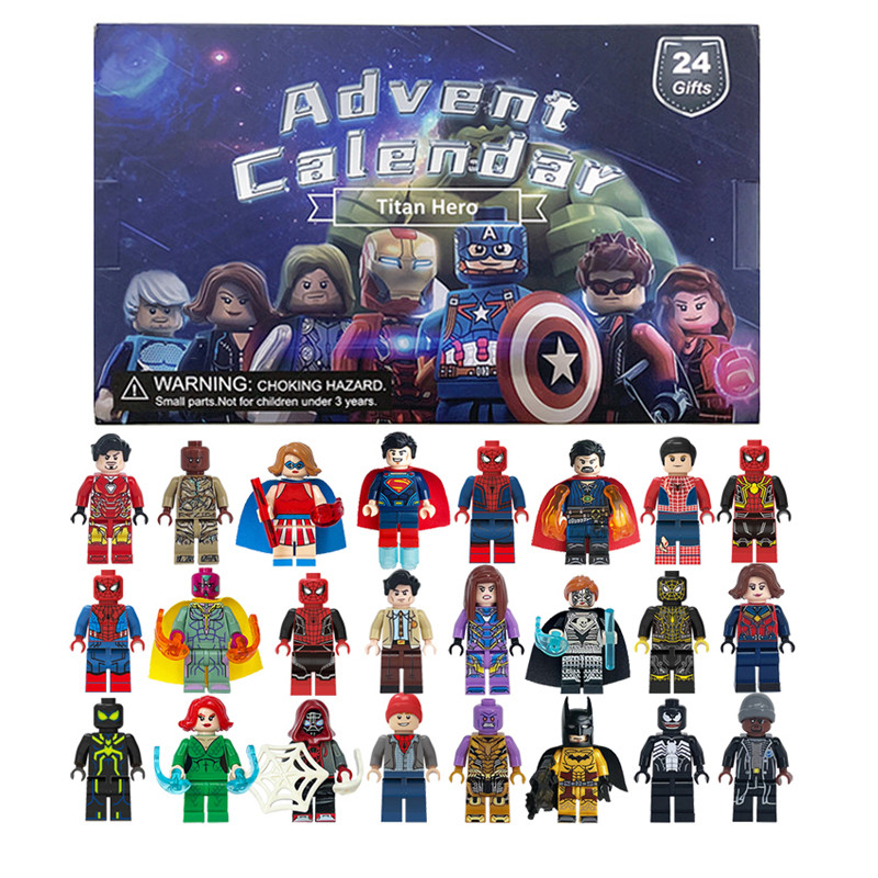 Marvel Advent Calendar Box Figure Anime El Building Christmas Advent Calendar Countdown Kids Toys