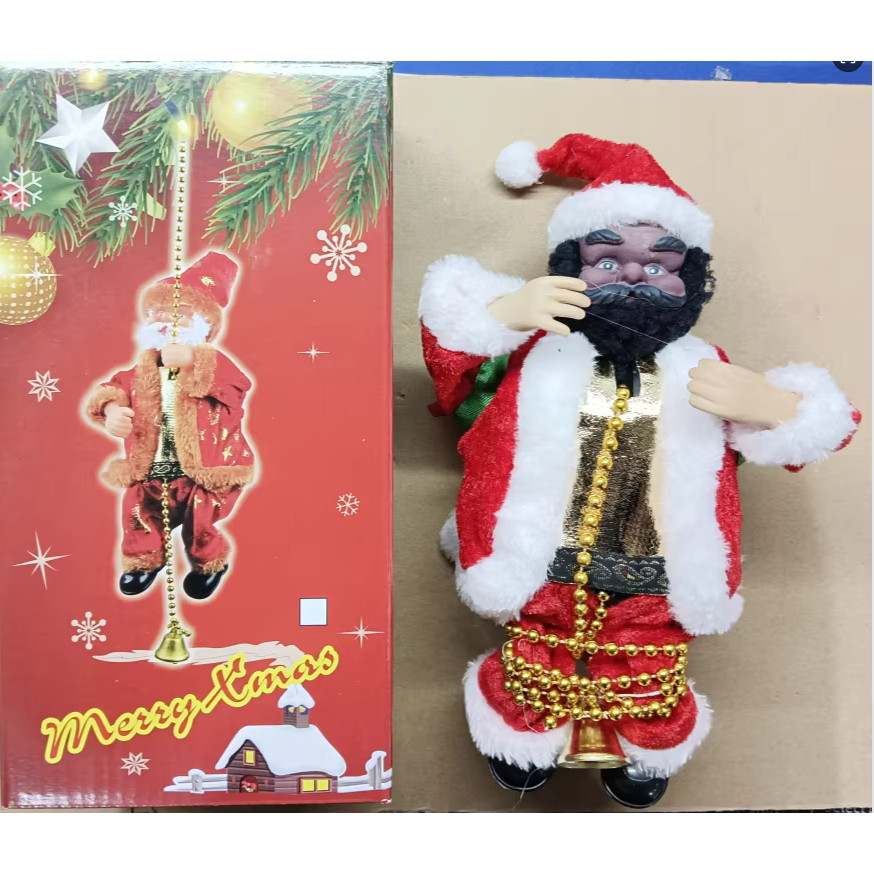 Santa Claus Climbing Beads Battery Operated Electric Climb Up and Down Climbing Santa with Light