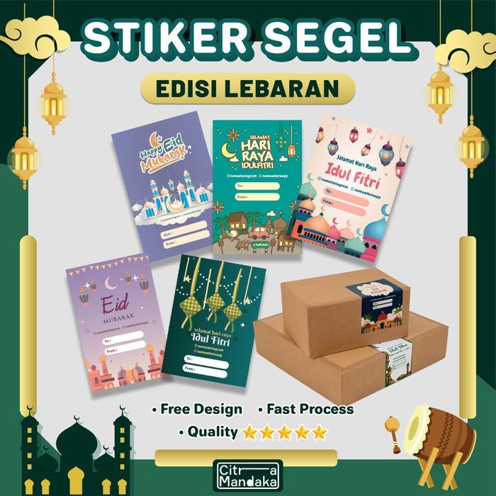 Stiker Segel Box Idul Fitri Custom Label Hampers Lebaran Free Design