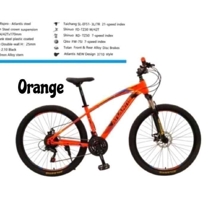 Mtb 24 Inch Atlantis Rem Cakram Hi Ten Steel 21 Speed Ban 24 X 2.35 Sepeda Gunung