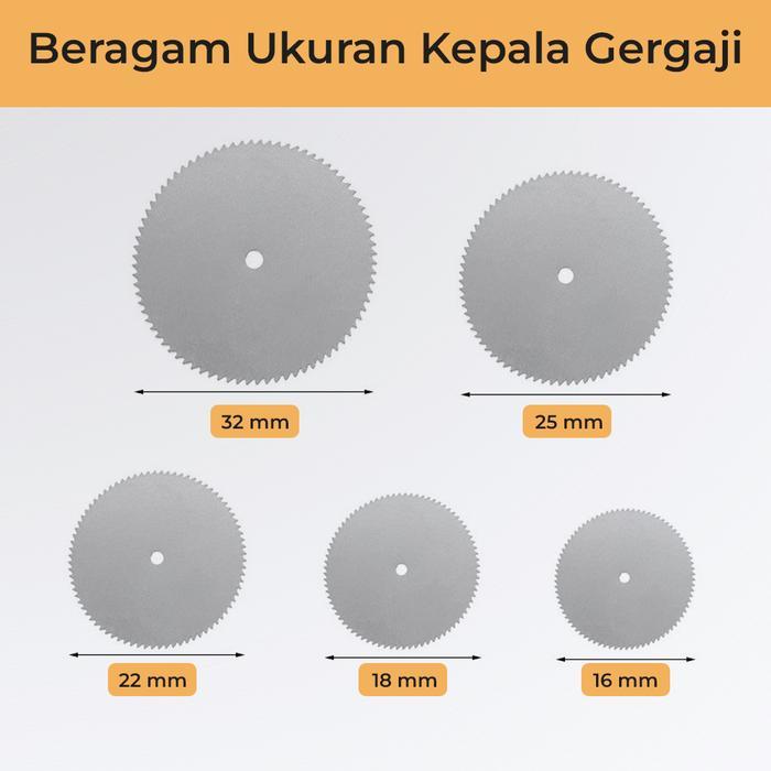 6PCS MATA BOR GERGAJI MINI 16 18 22 25 32 MM DRILL BIT SAW BLADE POTONG KAYU PLASTIK ALUMINIUM