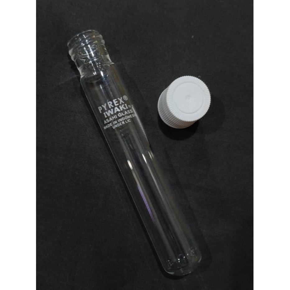 TEST TUBE TABUNG REAKSI PYREX IWAKI TUTUP ULIR 16 X 100 TABUNG AUTOCLAVE DIAMETER 16MM PANJANG 100MM