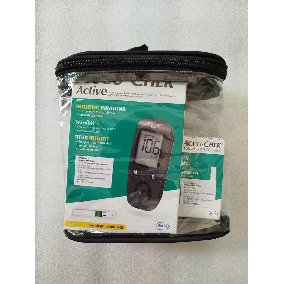 ROCHE ACCU-CHEK ACTIVE EXTRA 25 METER ALAT TES GULA DARAH TERBAIK DENGAN GARANSI SELAMANYA & MEMORI