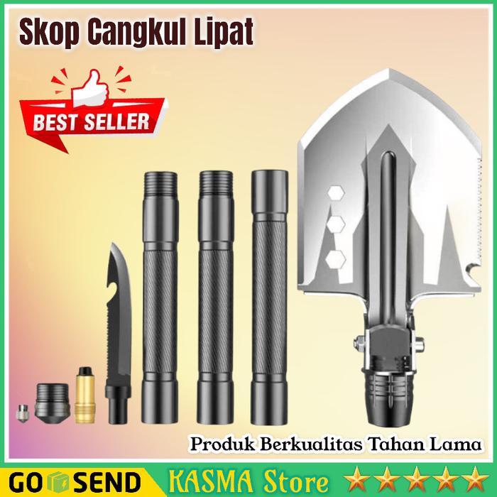 Sekop Cangkul Lipat Outdoor Portable Tools Multifungsi Pisau Army