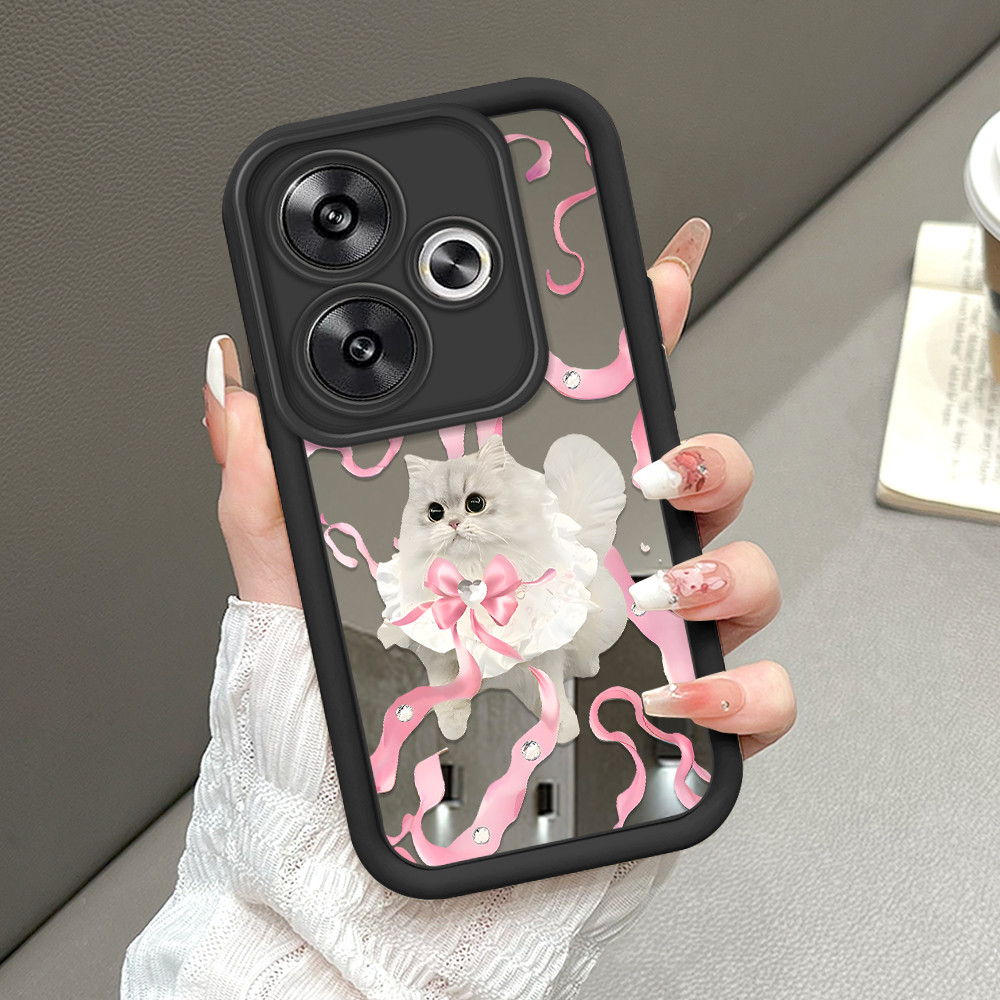 Casing Hp Untuk Xiaomi Poco F6 5G Cermin Softcase Case Phone Kesing Mode Kucing 8507 JZ