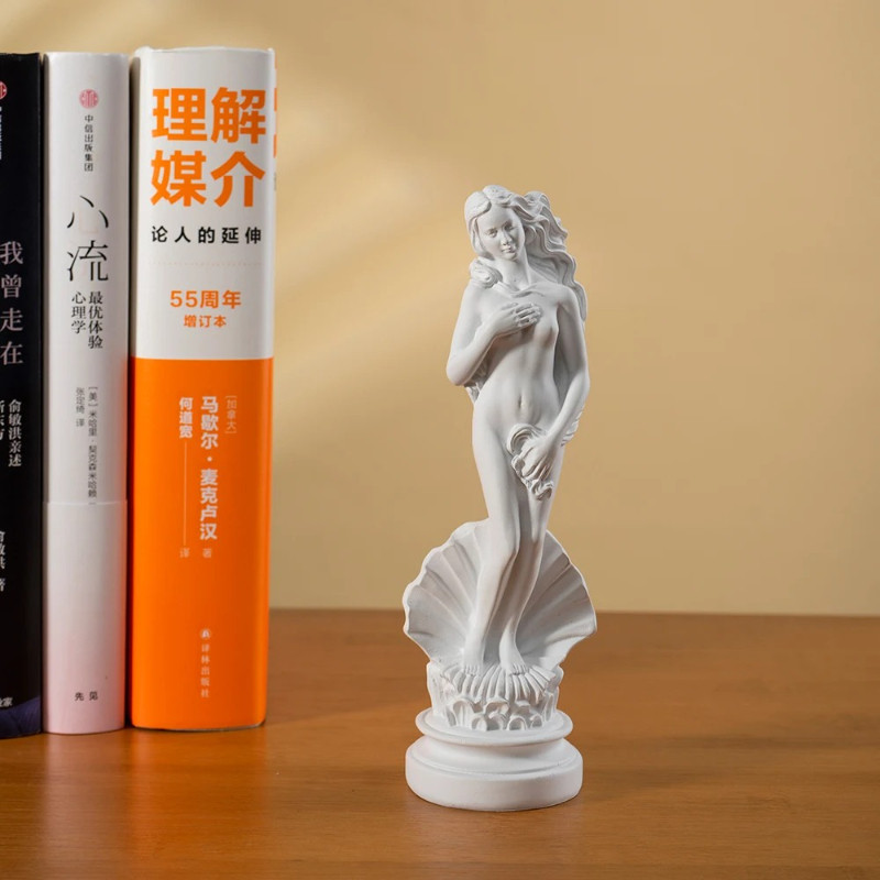 18cm Aphrodite Statue Resin White Greek Sculpture The Birth of Venus Figurines Bookshelf Desktop