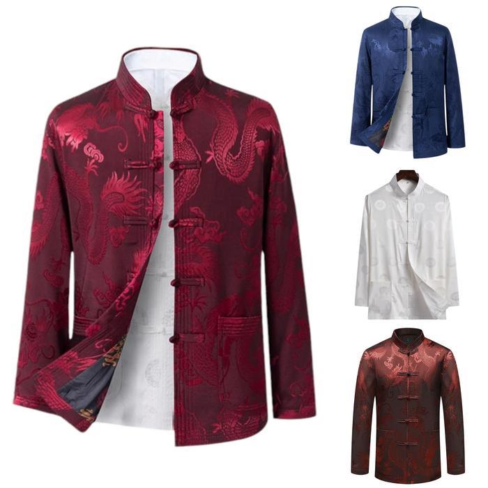 DISKON GS-61 no.170-195 Atasan jas changsan pria cheongsam pria motif naga READY STOCK