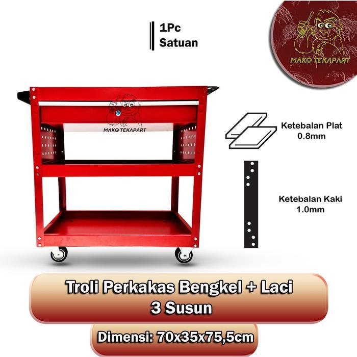 Rak Perkakas Troli Perkakas Bengkel Dengan Laci