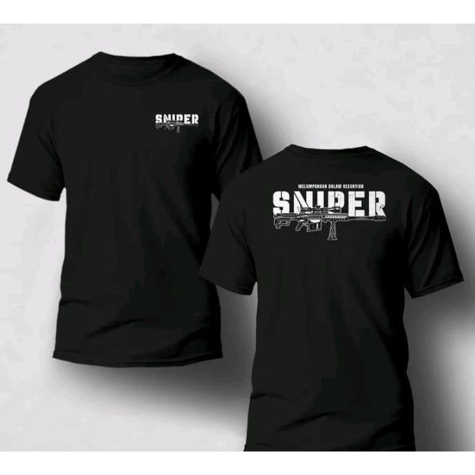 Baju T-Shirt Kaos Sniper Desain Tembak Sniper Wanita dan Pria Distro