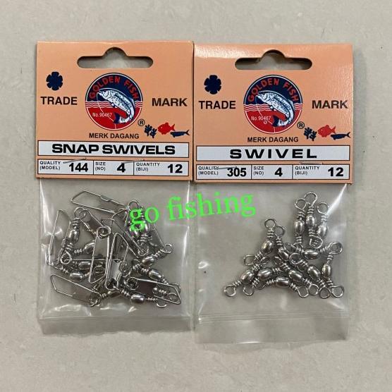 Kili Kili Peniti Pancing Golden Fish Barrel Swivel 144 Bungkusan