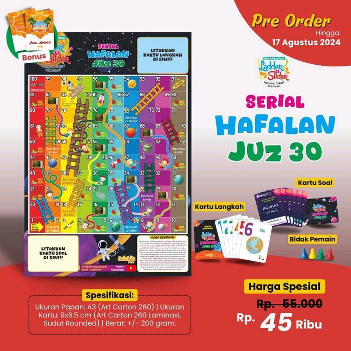 Mainan Edukatif Anak Muslim Ladder & Slider Serial Hafalan Juz 30