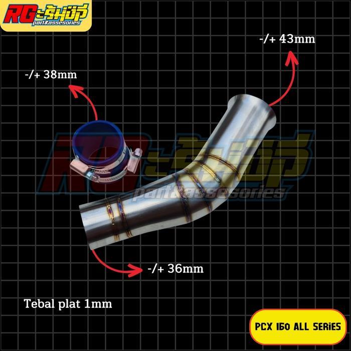 Pipa Air Intake Filter Udara Velocity Stainless PCX 160 Original Thailand
