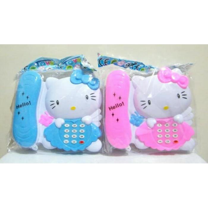 Mainan telepon anak karakter hello kitty / mainan telepon rumah anak