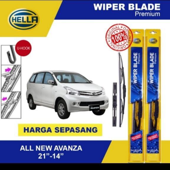 Terbaik Hella Premium Blade Sepasang Wiper Kaca Depan Mobil All New Avanza Terlaris