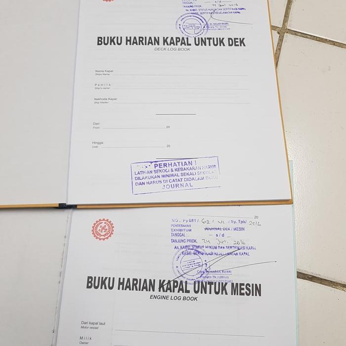 deck log book & engine log book kapal