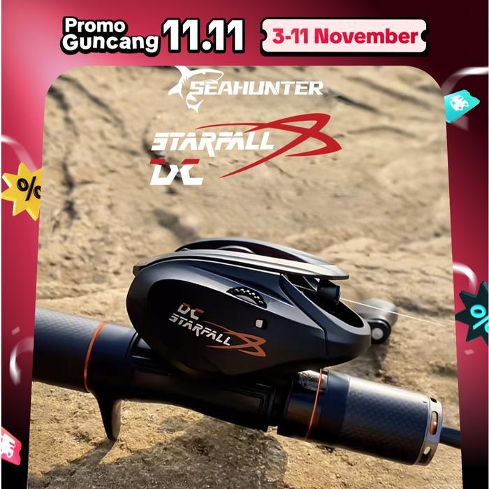 BERKUALITAS SEAHUNTER x SEASIR Starfall DC Reel Pancing Baitcasting Buzzer Digital Control System