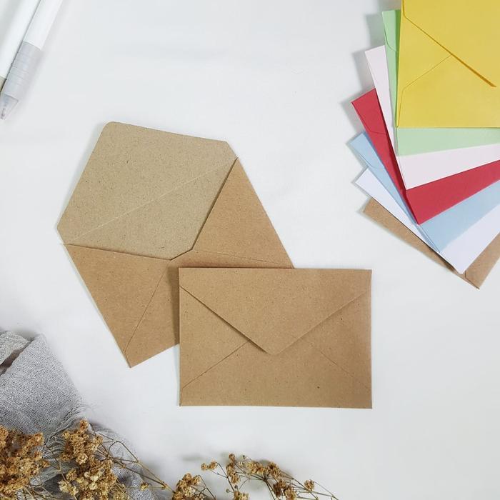 ( isi 10 ) Amplop A5 A6 A7 coklat merah hijau pink putih biru Amplop murah nikahan undangan weding